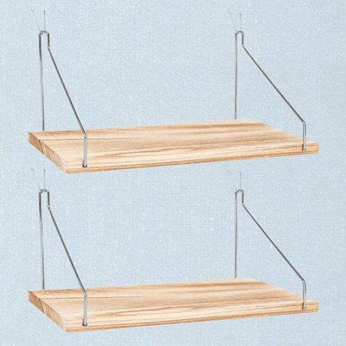 2-Pack Cubicle Shelf For Fabric Walls With Hooks：12x6.0in Wooden Cubicle Shelf Hanging Silver Bracket Use For Office Cubicle Accessories Office Stylish Ations Cubicle Decorations For Women Desk
