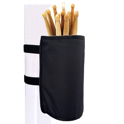 Wanty Drumstick Holder Drum Sticks Nylon Holder High-Capacity Bag with Two Hook & Loop Straps for Drumsticks Mallets Brushes Up to 10 Pairs Drum Set Accessories
