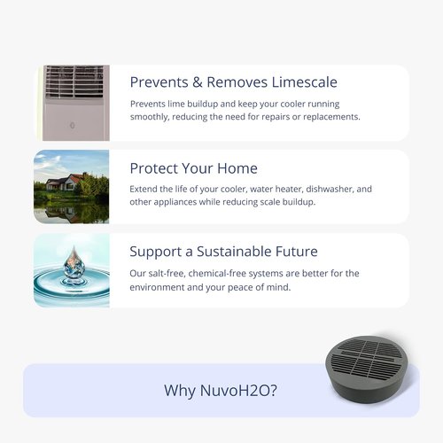 NuvoH2O Evaporative Cooler Scale Preventer Puck - Citrus Boost Formula Reduces Limescale - Lasts 3 Months