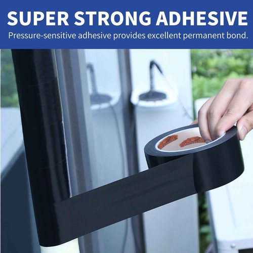 TAPEBEAR 24 Rolls Corrosion Protection Pipe Tape, 10mil Pipe Wrap Tape for Drain Pipe, Metal Electrical Outdoor Underground Pipe, Waterproof PVC Black Tape Thicker for Hose Leak Proof, 2Inch x 33Yard