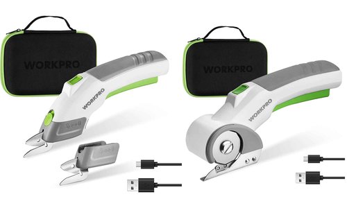 WORKPRO Cordless Electric Scissors with 2 Blades & WORKPRO Cordless Electric Scissors