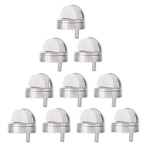 BRINKS Commercial - 10-Pack Dome Floor Door Stop, Satin Chrome Finish - Non-Obtrusive Option to Protect Doors and Walls