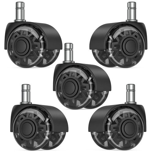 Replacement Wheels for Office Chair by [Brand Name] - Set of 5 Universal 11x22mm Roller Blade Wheels for Smooth, Quiet Movement on Carpet & Hardwood Floors