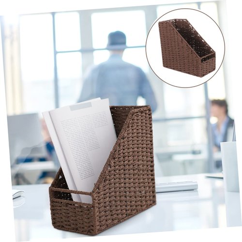 Desktop Document Organizer Simple Book Storage Rack for Mail Magazines Files Creative Vertical File Holder for Office Home Easy Identification with Notes