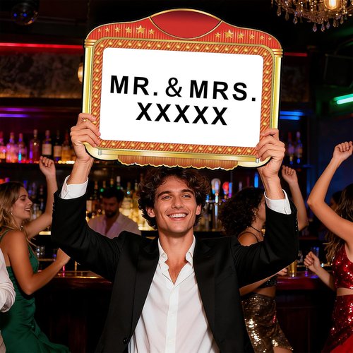 Skiennix 2 Pack Wedding Entrance Signs - Customizable Bridal Party & Bottle Service Decor (2)