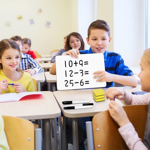 BainGesk Small White Board, 24 Pack Dry Erase Board, 9"×12" Mini White Board Double Sided for Students, Whiteboard Bulk with 24 Markers, 24 Erasers, Office Supplies, Classroom Must Haves