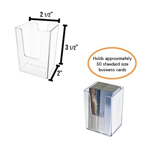 SOURCEONE.ORG Premium Clear Acrylic Single Pocket Vertical Business Card Holder