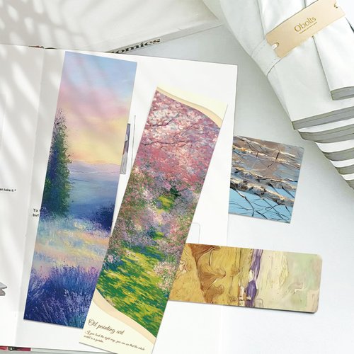 120 Pieces Famous Art Oil Paintings Van Gogh Monet Bulk Bookmarks Page Markers Bookish Women Book Reading Lovers Cute Aesthetic Art Work Cards for Book Accessories Children Students School Reward Gift