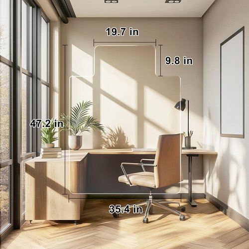MESAILUP Beveled Edge Irregular Office Chair Mat with Lip for Carpet or Hardwood Floor Crystal Clear 36" x 48" Smooth Glide and Easy Roll On/Off, Heavy Duty and Non-Slip Pad Floor Chair Mat with Lip