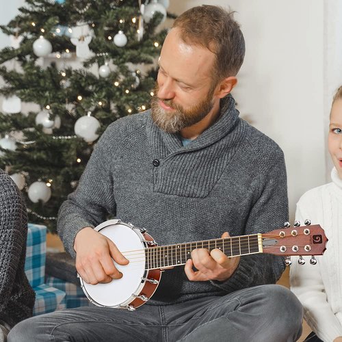 Vangoa 6 String Banjo Guitar 26 Inch, Portable Travel Banjitar Mini Banjo Beginner Kit with Arm Rest, for Teens, Adults Starter