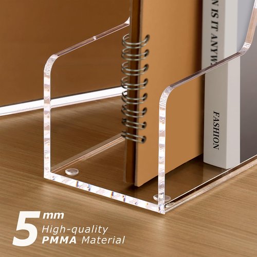 2-Pack Acrylic Magazine File Holder Desk Organizer Magazine Rack, Clear, Vertical File Sorter Holders, 9.45"D x 3.54"W x 10.24"H