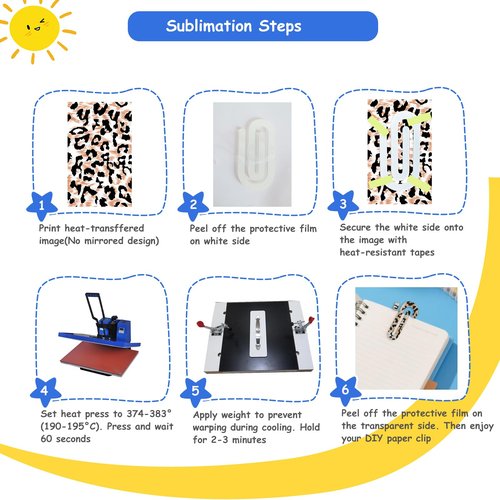 48 PCS Sublimation Acrylic Paper Clips Jumbo Blanks Kit (16 Clips 16 Display Cards 16 OPP Bags) 4x2 Inch Clear Paperclips for Heat Transfer DIY Gift Ready Bookmarks School Office Supplies