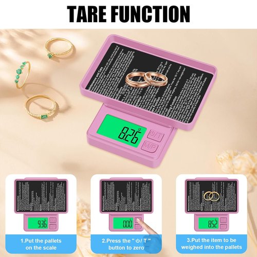 Diyife Digital Pocket Gram Scale - 0.01g Accuracy Mini Jewelry Scale with Protective Cover | Pink 1000g Capacity