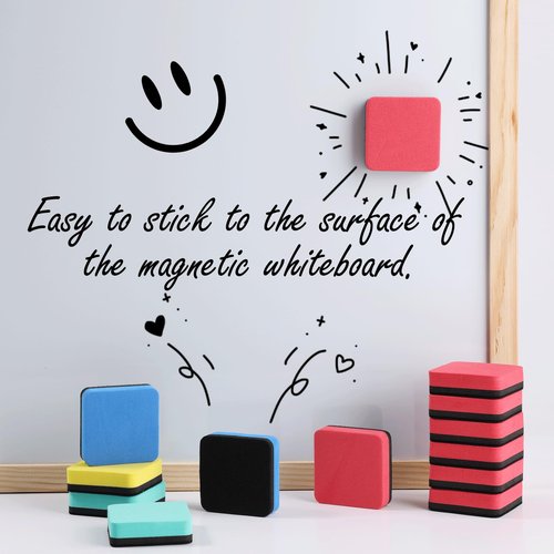 XKDOUS 35 Pack Dry Erase Eraser, Magnetic Whiteboard Eraser Bulk, Small White Board Eraser for Kids, Dry Erase Board Eraser, Mini Dry Erase Erasers Perfect for Classroom(4 Color Set, 2 x 2 Inch)