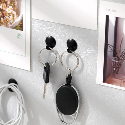 Zhengmy 30 Pcs Metal Cubicle Hooks Fabric Panel Wall Hooks Cubicle Clips Push Pins Picture Hangers for 20 Lbs Kitchen Office Home Accessories Supplies(Black)