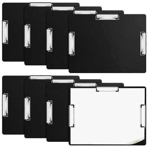 Tenceur 8 Pcs Extra Large 11x17 Clipboard - Horizontal Three Clip Plastic Clipboard for School, Office, Home & Teachers