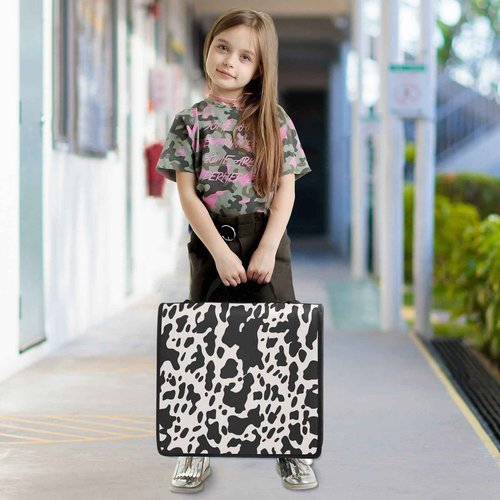 YEGAME Cow Print Waterproof Zipper Binder with Shoulder Strap, 3-Ring Trapper Keeper with Lay-Flat Design and Multiple Compartments for School & Office, Adults & Kids
