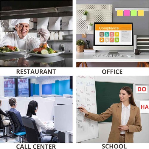 Set of 4 Bill Clip Holder 40cm – 16'' Long Metal Receipt and Ticket Holder for Restaurant Kitchen Office Check Organizer Strip Rail for Orders Invoices and Business Use