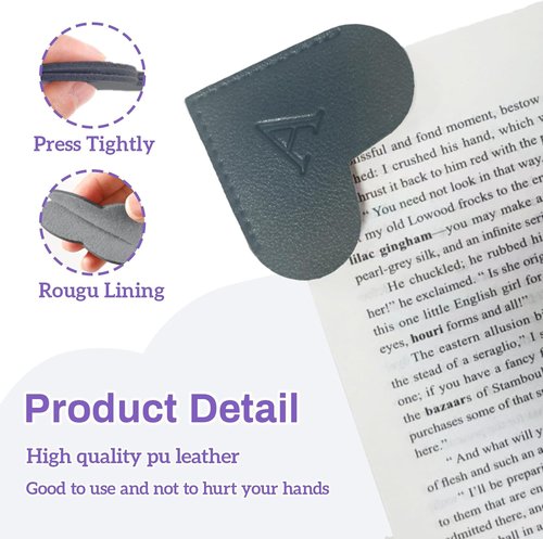 MOTEERLLU Personalized Leather Heart Bookmark - Custom Initials for Book Lovers | Handmade Gift (Black J)