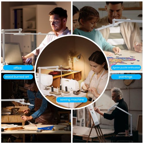 Ultra Bright Architect Desk Lamp with Clamp,Transformable LED Desk Lamp for Home Office,Tall Overhead Led Desk Light[41" Long Dimmable Light Bar],Auto Dimmable Desktop Table Lamp for Drawing Artist