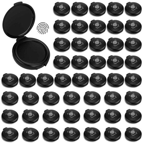 50 Pcs Fingerprint Ink Pad Black Finger Print Stamp Pad Mini Inkless Thumbprint Pads for Home Office Bank Identification Security ID Fingerprint Cards Law Enforcement Notary Supplies, 2.3 x 2 Inch