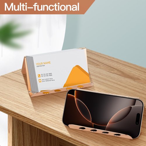 Eagle Desk Organizer 3 in 1 Set, Inlcudes Memo Holder, Pencil Holder and Business Card Holder, Rose Gold
