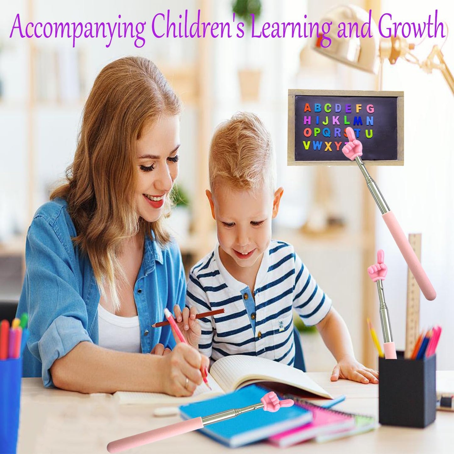 Skiennix Extendable Teacher Pointer - Ergonomic, Adjustable Presentation Tool for Classroom & Meetings