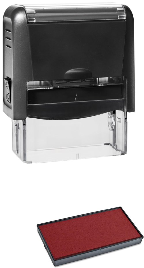 stampexpression - Parts Ordered with Line Self Inking Rubber Stamp - Red Ink (A-50267)