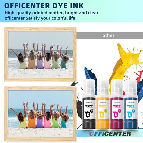 OFFICENTER 10-Pack Ink Refill Bottles - Compatible with Ecotank ET-2800, ET-2720, ET-4800 Printers