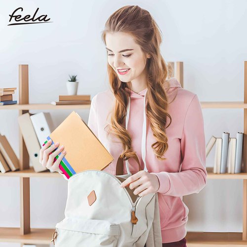 feela 48 Pack Composition Notebooks Bulk, Kraft Cover Lined Blank College Ruled Composition Travel Journals with Rainbow Spines For Women Students Business, 60 Pages, 8.3”x 5.5”, A5, 16 Colors