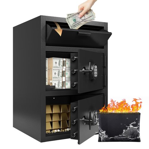 Drop Safe for Business - Heavy Duty 6.95 Cu Ft Depository Safe Box with Drop Slot Money Safes Digital Combination Anti-Fishing Deposit Safes for Home Office Hotel Cash Slips Expense