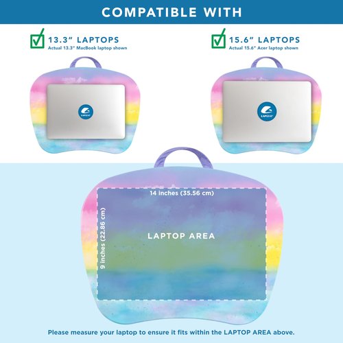 LAPGEAR MyStyle Portable Lap Desk with Cushion - Sunset Watercolor - Fits up to 15.6 Inch Laptops - Style No. 45321