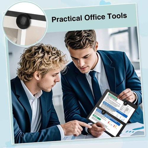 4 Pcs Magnetic Bulletin Board with Stand, 8x8inch Magnetic Display Board, Metal Tabletop Memo Board, Black Message Board with 8 Magnets for Home Kitchen School Office