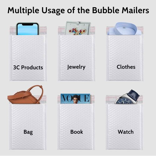 Bubble Mailers 6x10 inches 500pcs Padded Envelopes Mailers Sealing Shipping Bags for Small Business, Shipping Envelopes with Self Sealing, Waterproof and TearProof