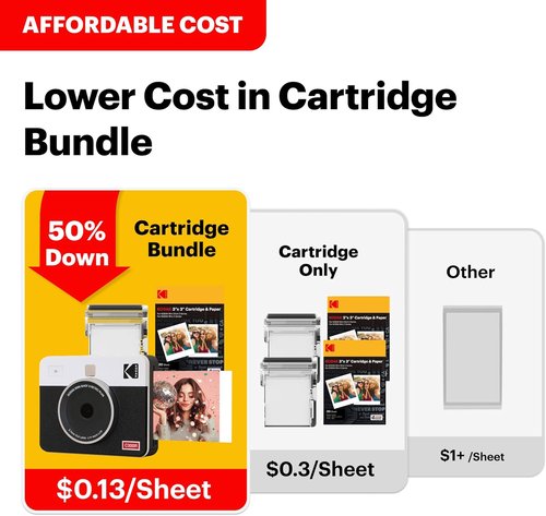 KODAK Mini Shot 3 Retro Instant Digital Camera & Photo Printer - 2-in-1 Portable, Bluetooth, Yellow