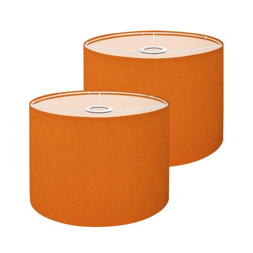 Lampshades Lamp Shades set of 2 Orange fabric Lamp Shades for Table Lamps Floor Lamps Pendant Light Shade Drum Lampshades Boho Light Cover
