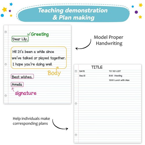 Jumbo Magnetic Dry Erase Notebook Paper 24x28in Magnet Handwriting Lined Paper for Classroom Whiteboard Writing Chart Giant Magnetic Newsprint Handwriting Story Paper Homeschool Teaching Supplies