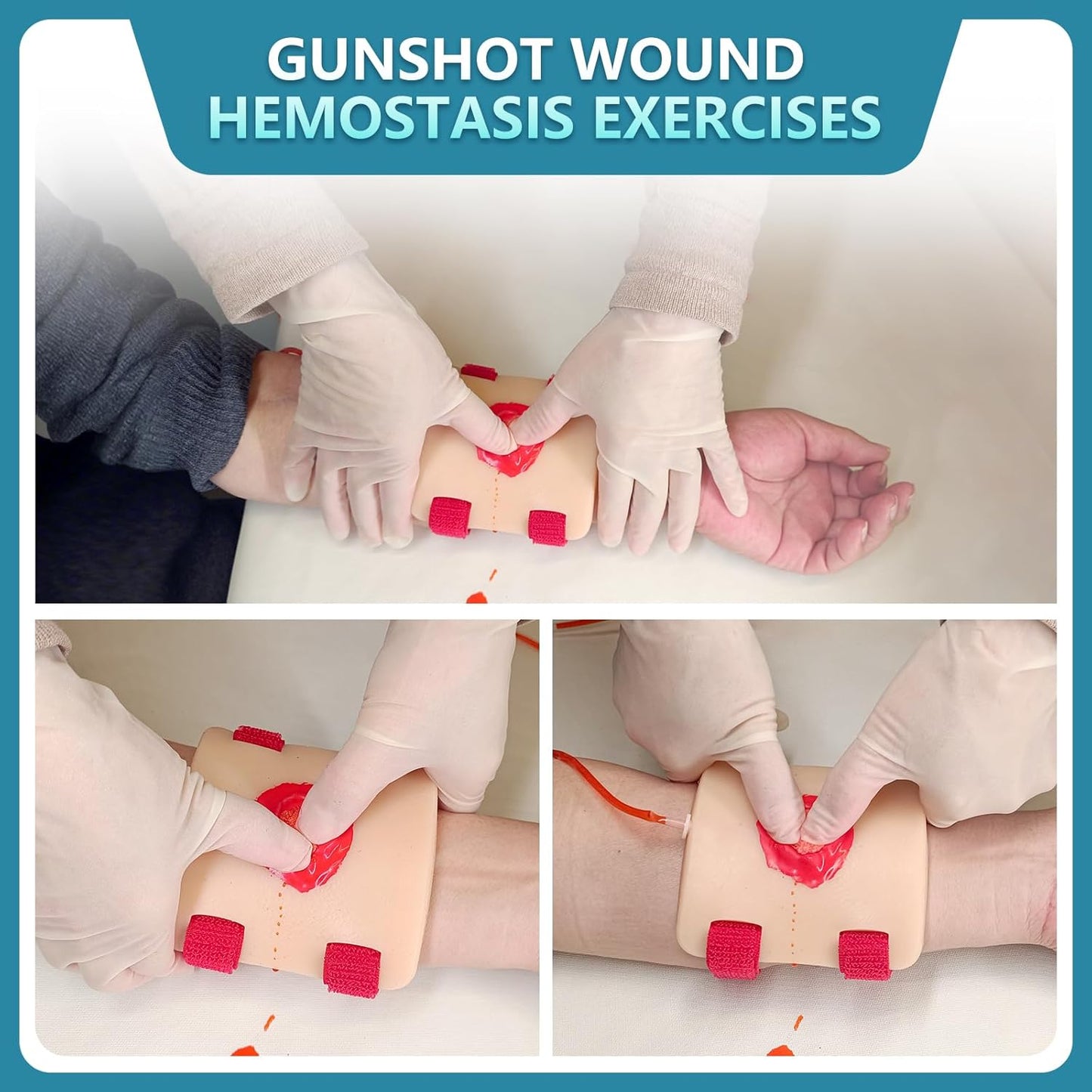 Bleed Control Tourniquet Trainer - 2Pcs Wound Packing Trainer for Medical Education