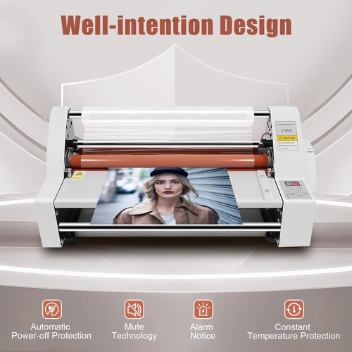 Mejuv Cold Laminator with Hot and Cold Options, Hot and Cold Roll Laminator, 3-in-1 Adjustable Laminating Machine with Digital Temperature Control, Ideal for Home, Office, and Professional Use