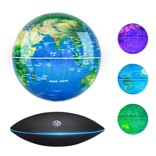 Flagest Magnetic Levitation Floating Globe Rotating Globe - Touch Control and Gradient Night Light Color Globes- Birthday Anniversary Item(6 Inches)