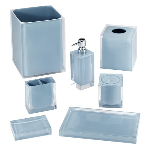 IZOD - Wastebasket, Decorative Trash Can, Durable, Dorm Room Essentials, Modern Home Decor (Marina Collection, Blue)
