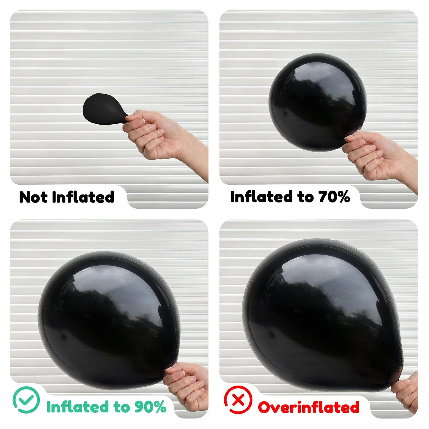 Golden Party Black Balloons, 50 PCS 12 inch Latex Party Balloons