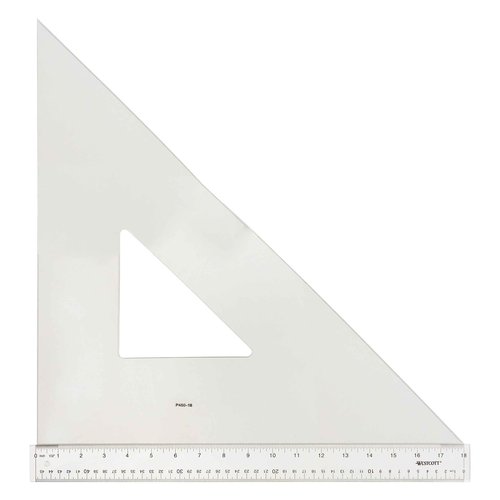 Westcott Professional Triangle, 18", 45/90 Degree, Transparent (P450-18)