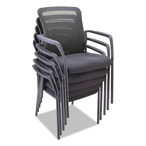 Alera ALE Mesh Guest Stacking Chair, Black