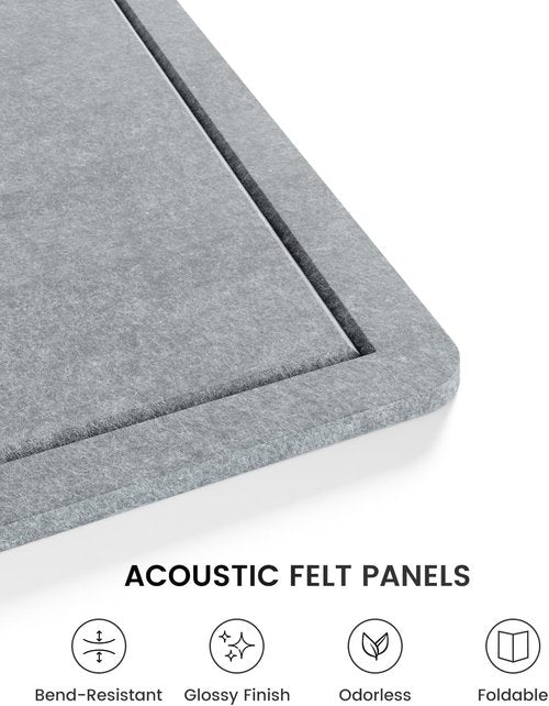 Fluxynara Cork Board Alternative - Foldable Felt Pin Board with 12 Adhesive Tabs | 23.6" x 17.5" - Blue Gray for Home, Office, Classroom