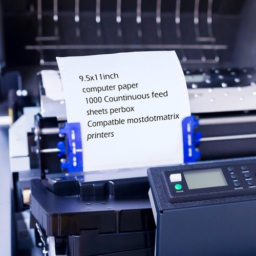 Affrolling Blank 9.5x11 Inches Continuous Feed Computer Paper Fanfold for Printers Perforated Edge 1-part, 2000 Sheets Perfect for Receipts, Invoices, Bill List, 92 Bright, 20 lb