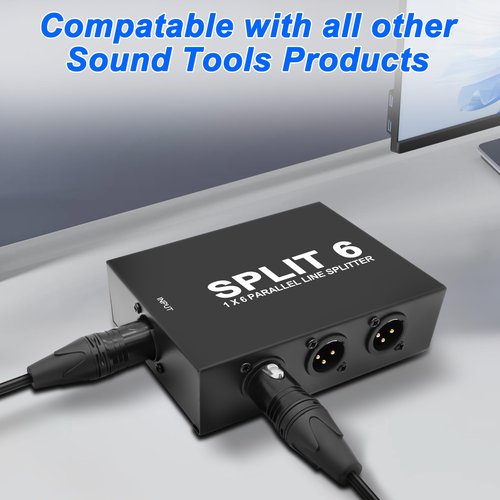 XMSJSIY XLR Splitter Mic Splitter Box 1-IN-6-OUT/6-IN-1-OUT 1 Female to 6 Male XLR Converter 6 Channel Mic Parallel Line Selector Connector for Professional Audio Recording - 1 PCS
