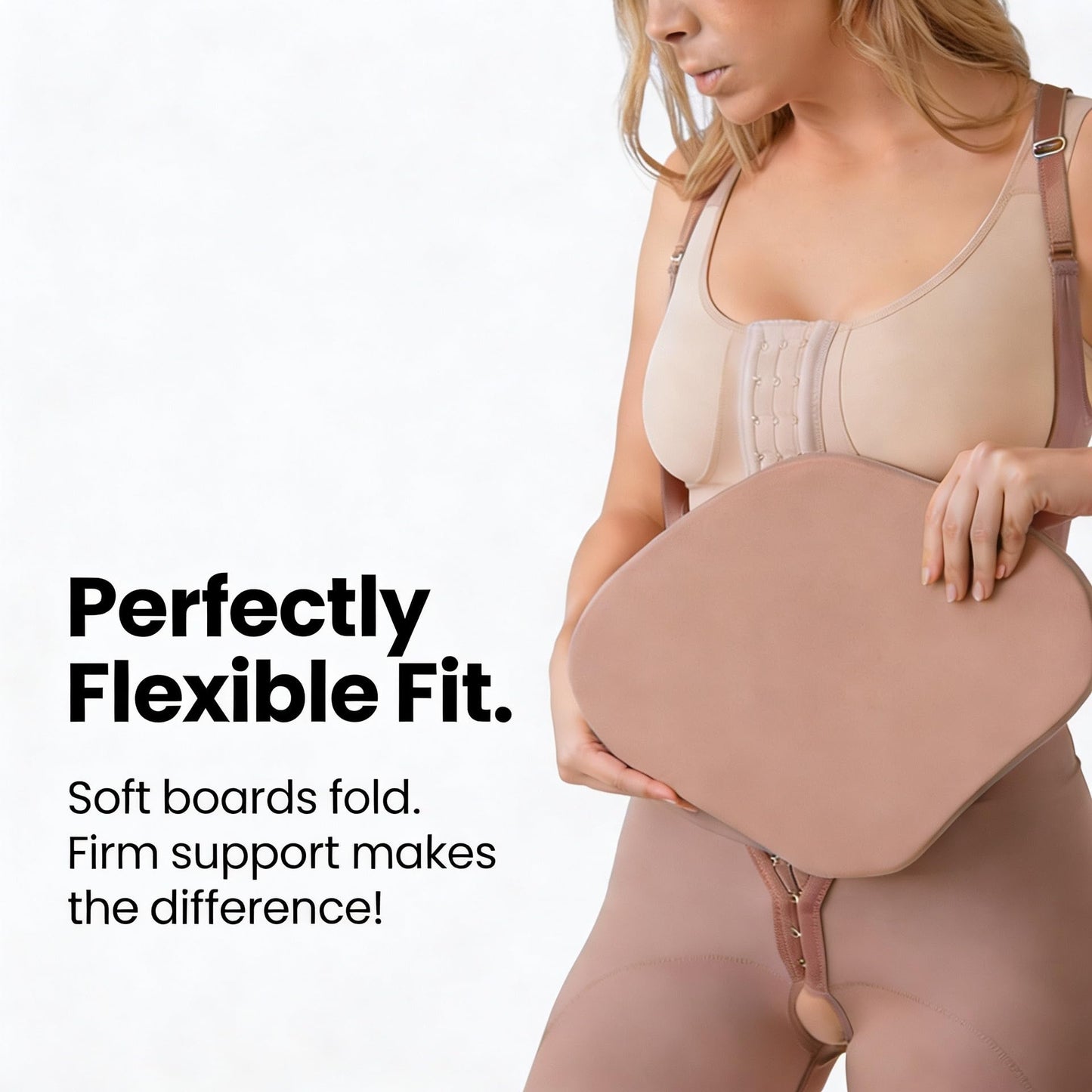 Fajas Galess Ab Board Post Surgery Tummy Tuck - Abdominal Lipo Board After Liposuction Compression Garment Diamond Style (8917) Brown