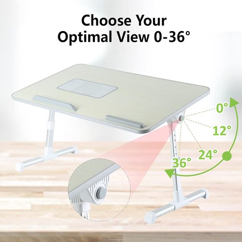 8AMTECH Laptop Desk - Adjustable Laptop Stand with Cooling Fan for Work & Play | Ideal for Bed & Sofa