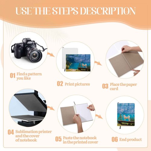 Colarr 12 Pcs Sublimation Journal Blank Notebooks Bulk A5 190 Pages Thick Faux Leather Sublimation Notebook Note pad Journal for School Office Supplies, 8.3 x 6 Inch